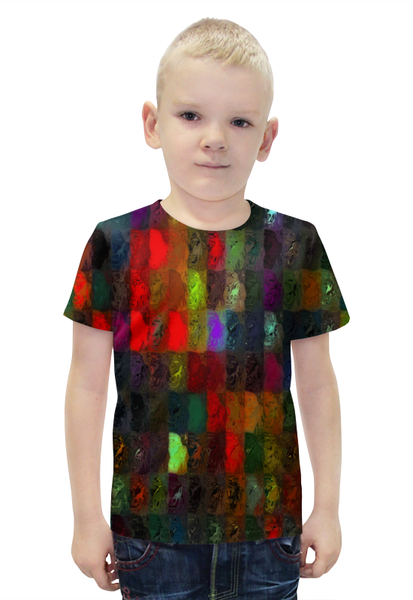 Заказать детскую футболку в Москве. Футболка с полной запечаткой для мальчиков Кубики красками от THE_NISE  - готовые дизайны и нанесение принтов.