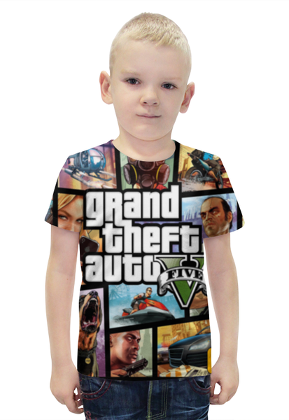 Заказать детскую футболку в Москве. Футболка с полной запечаткой для мальчиков Grand Theft Auto от cherdantcev - готовые дизайны и нанесение принтов.
