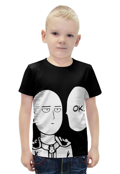 Заказать детскую футболку в Москве. Футболка с полной запечаткой для мальчиков Ванпанчмен от geekbox - готовые дизайны и нанесение принтов.