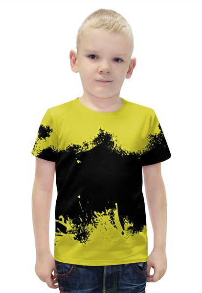 Заказать детскую футболку в Москве. Футболка с полной запечаткой для мальчиков Черно-желтые краски от THE_NISE  - готовые дизайны и нанесение принтов.