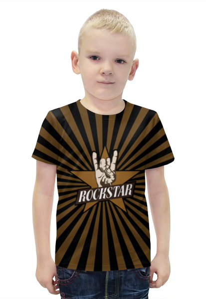 Заказать детскую футболку в Москве. Футболка с полной запечаткой для мальчиков Rockstar от gopotol - готовые дизайны и нанесение принтов.