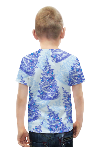 Заказать детскую футболку в Москве. Футболка с полной запечаткой для мальчиков Снежные елки от THE_NISE  - готовые дизайны и нанесение принтов.