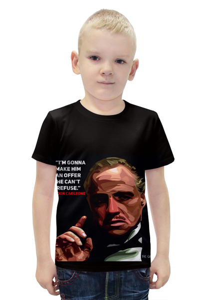 Заказать детскую футболку в Москве. Футболка с полной запечаткой для мальчиков Дон Корлеоне от thegallery - готовые дизайны и нанесение принтов.