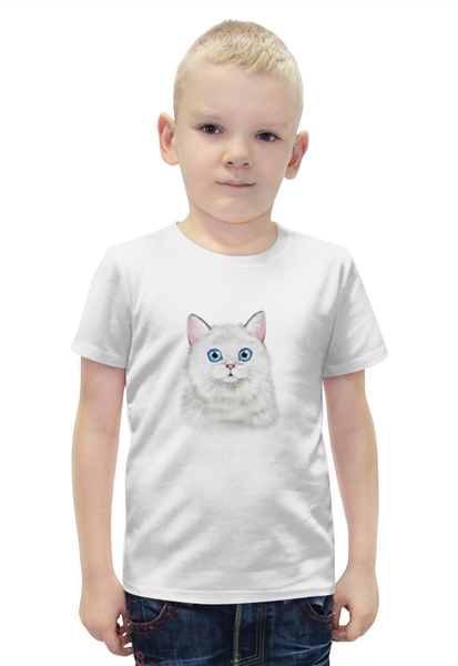 Заказать детскую футболку в Москве. Футболка с полной запечаткой для мальчиков кошка от THE_NISE  - готовые дизайны и нанесение принтов.