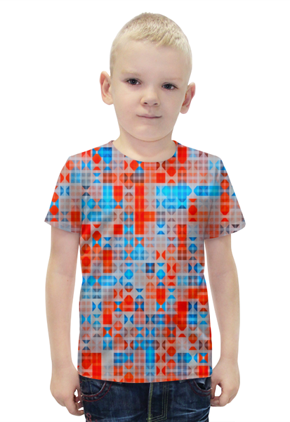 Заказать детскую футболку в Москве. Футболка с полной запечаткой для мальчиков Цветные фигуры от THE_NISE  - готовые дизайны и нанесение принтов.