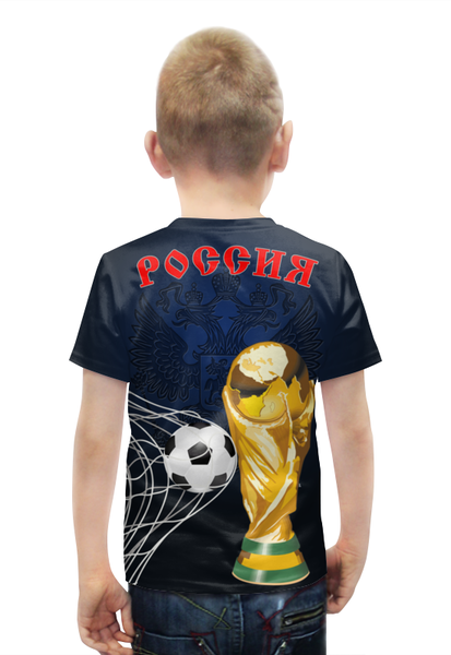 Заказать детскую футболку в Москве. Футболка с полной запечаткой для мальчиков FOOTBALL RUSSIA от balden - готовые дизайны и нанесение принтов.
