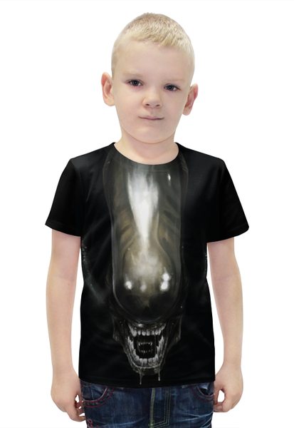 Заказать детскую футболку в Москве. Футболка с полной запечаткой для мальчиков Alien / Чужой от crash - готовые дизайны и нанесение принтов.