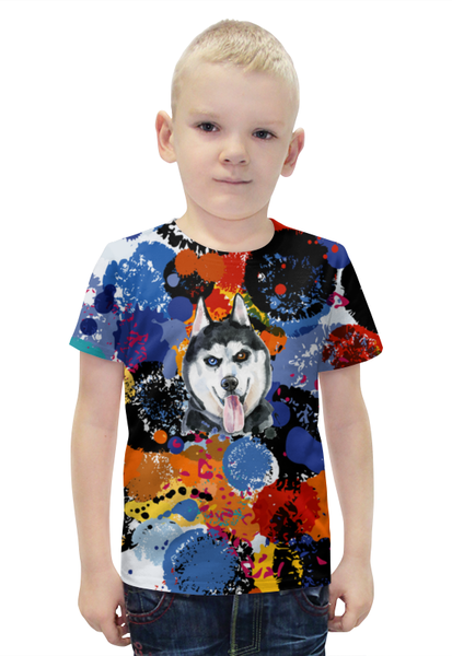 Заказать детскую футболку в Москве. Футболка с полной запечаткой для мальчиков Хаски от THE_NISE  - готовые дизайны и нанесение принтов.