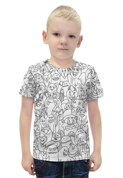 Заказать детскую футболку в Москве. Футболка с полной запечаткой для мальчиков дуд монстры от Игма - готовые дизайны и нанесение принтов.
