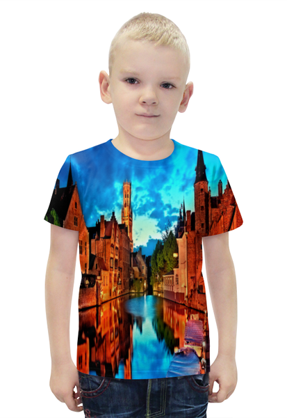 Заказать детскую футболку в Москве. Футболка с полной запечаткой для мальчиков Night City от THE_NISE  - готовые дизайны и нанесение принтов.
