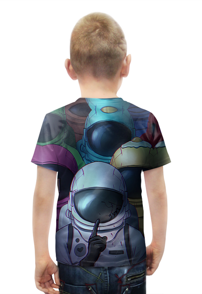 Заказать детскую футболку в Москве. Футболка с полной запечаткой для мальчиков AMONG US от robus - готовые дизайны и нанесение принтов.