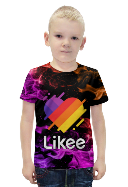 Заказать детскую футболку в Москве. Футболка с полной запечаткой для мальчиков Likee (LIKE Video) от vista12761@rambler.ru - готовые дизайны и нанесение принтов.