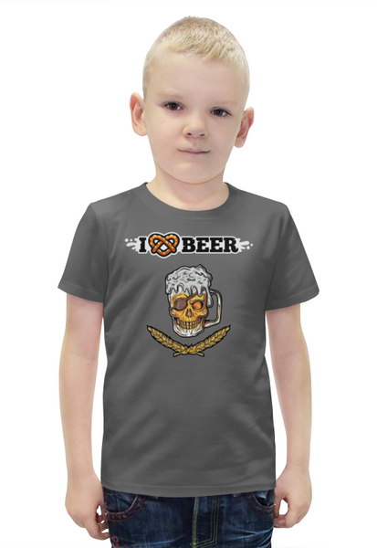 Заказать детскую футболку в Москве. Футболка с полной запечаткой для мальчиков Я люблю пиво от Leichenwagen - готовые дизайны и нанесение принтов.