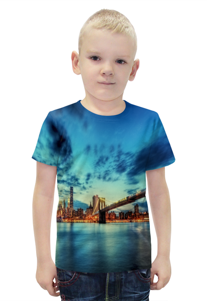 Заказать детскую футболку в Москве. Футболка с полной запечаткой для мальчиков Бруклинский мост от THE_NISE  - готовые дизайны и нанесение принтов.