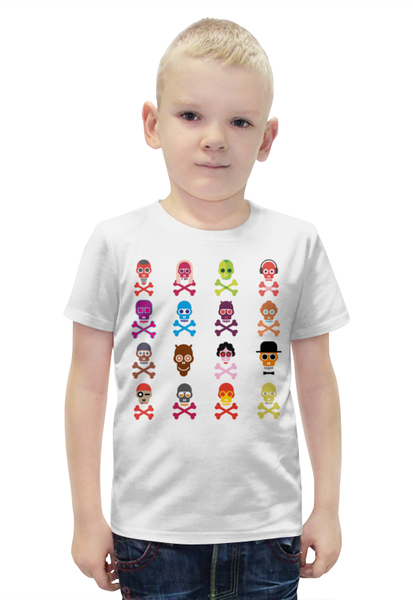 Заказать детскую футболку в Москве. Футболка с полной запечаткой для мальчиков Черепушки от T-shirt print  - готовые дизайны и нанесение принтов.