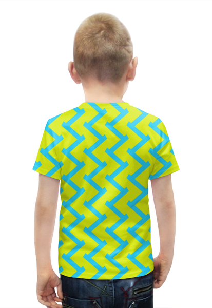 Заказать детскую футболку в Москве. Футболка с полной запечаткой для мальчиков Желто-голубой узор от THE_NISE  - готовые дизайны и нанесение принтов.