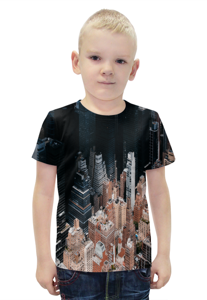 Заказать детскую футболку в Москве. Футболка с полной запечаткой для мальчиков Этажи от THE_NISE  - готовые дизайны и нанесение принтов.