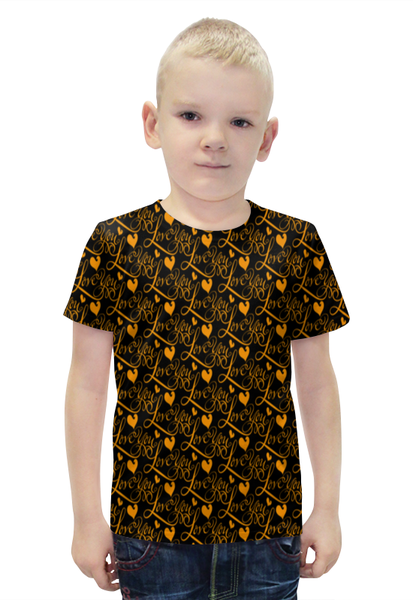 Заказать детскую футболку в Москве. Футболка с полной запечаткой для мальчиков Love You от THE_NISE  - готовые дизайны и нанесение принтов.
