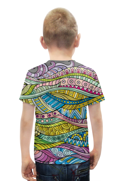 Заказать детскую футболку в Москве. Футболка с полной запечаткой для мальчиков волны от THE_NISE  - готовые дизайны и нанесение принтов.