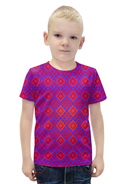 Заказать детскую футболку в Москве. Футболка с полной запечаткой для мальчиков Розовая клетка от THE_NISE  - готовые дизайны и нанесение принтов.