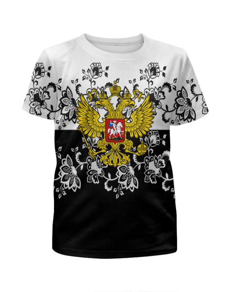 Заказать детскую футболку в Москве. Футболка с полной запечаткой для мальчиков Узор и герб от THE_NISE  - готовые дизайны и нанесение принтов.