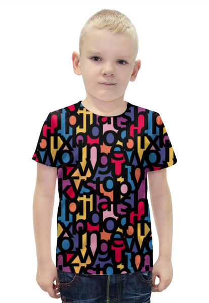 Заказать детскую футболку в Москве. Футболка с полной запечаткой для мальчиков Алфавит от Илья Щеблецов - готовые дизайны и нанесение принтов.