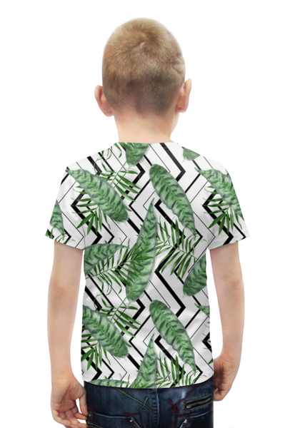 Заказать детскую футболку в Москве. Футболка с полной запечаткой для мальчиков листья от THE_NISE  - готовые дизайны и нанесение принтов.