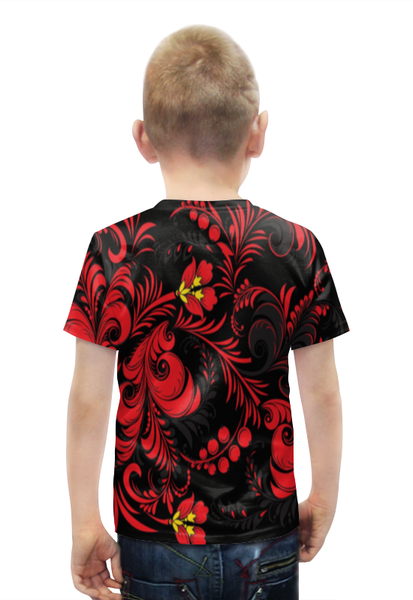 Заказать детскую футболку в Москве. Футболка с полной запечаткой для мальчиков Хохлома от EDJEY  - готовые дизайны и нанесение принтов.