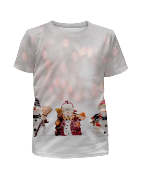 Заказать детскую футболку в Москве. Футболка с полной запечаткой для мальчиков Три Снеговика от Оксана Музыка - готовые дизайны и нанесение принтов.