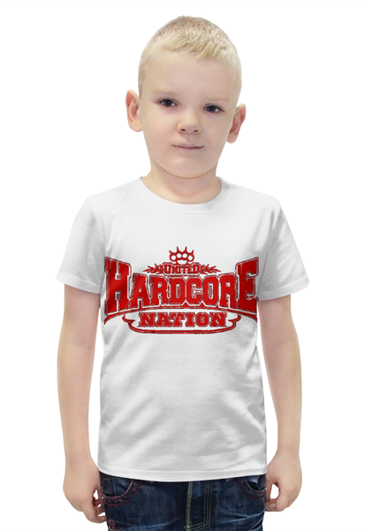 Заказать детскую футболку в Москве. Футболка с полной запечаткой для мальчиков United Hardcore Nation от Серега Шнайдер - готовые дизайны и нанесение принтов.