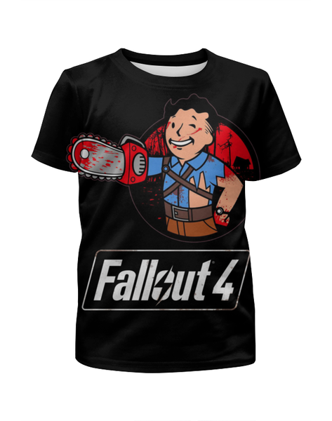 Заказать детскую футболку в Москве. Футболка с полной запечаткой для мальчиков Fallout 4 от Leichenwagen - готовые дизайны и нанесение принтов.