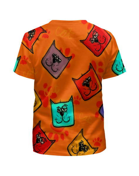 Заказать детскую футболку в Москве. Футболка с полной запечаткой для мальчиков котики от THE_NISE  - готовые дизайны и нанесение принтов.