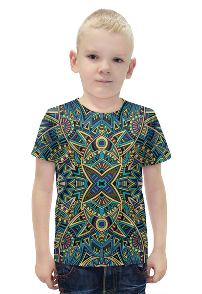 Заказать детскую футболку в Москве. Футболка с полной запечаткой для мальчиков мозаика от THE_NISE  - готовые дизайны и нанесение принтов.