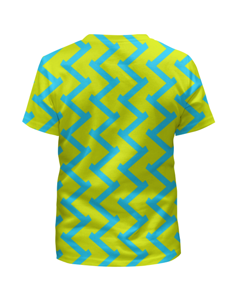 Заказать детскую футболку в Москве. Футболка с полной запечаткой для мальчиков Желто-голубой узор от THE_NISE  - готовые дизайны и нанесение принтов.