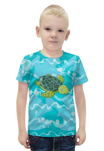 Заказать детскую футболку в Москве. Футболка с полной запечаткой для мальчиков Черепаха от nadegda - готовые дизайны и нанесение принтов.
