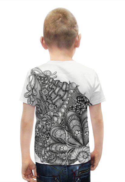 Заказать детскую футболку в Москве. Футболка с полной запечаткой для мальчиков Морская абстракция от Daniela Russo - готовые дизайны и нанесение принтов.
