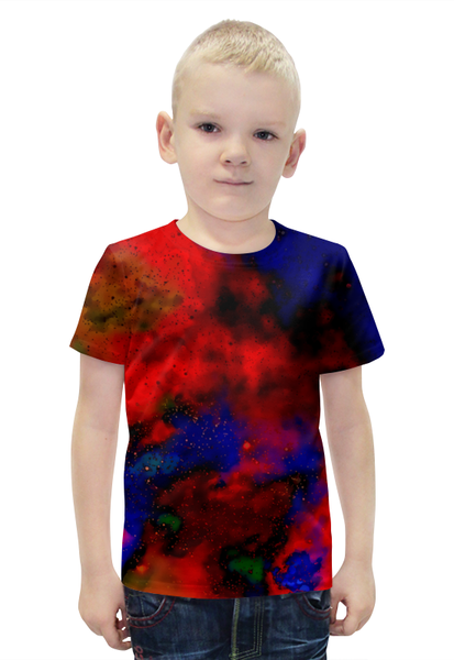 Заказать детскую футболку в Москве. Футболка с полной запечаткой для мальчиков Красно-синий узор от THE_NISE  - готовые дизайны и нанесение принтов.