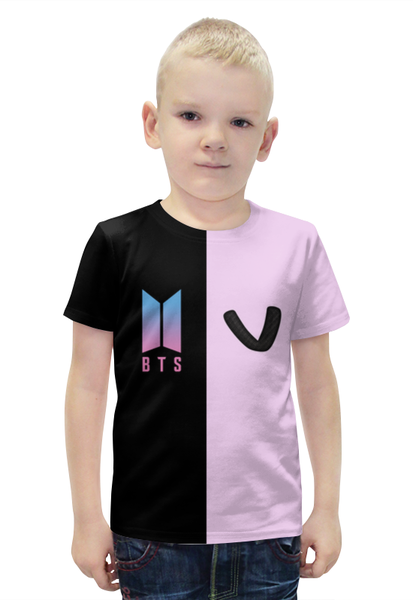 Заказать детскую футболку в Москве. Футболка с полной запечаткой для мальчиков Группа BTS от weeert - готовые дизайны и нанесение принтов.