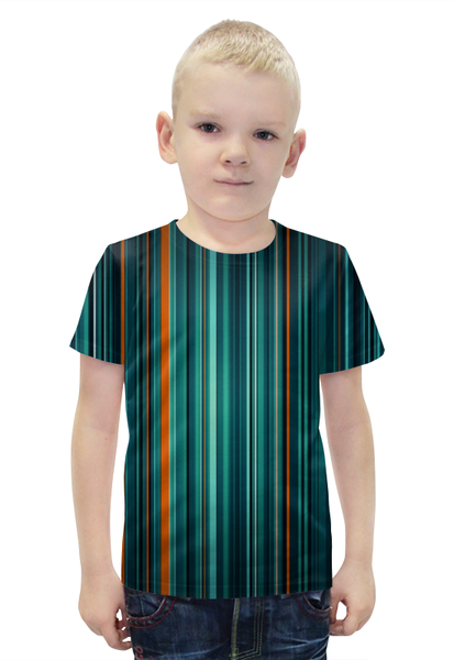 Заказать детскую футболку в Москве. Футболка с полной запечаткой для мальчиков Полосатая абстракция от BeliySlon - готовые дизайны и нанесение принтов.