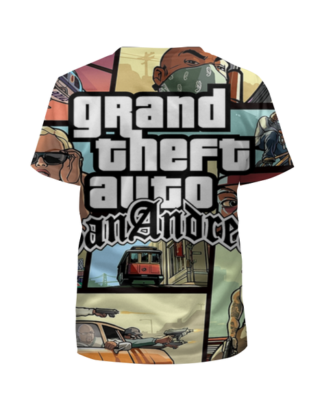 Заказать детскую футболку в Москве. Футболка с полной запечаткой для мальчиков Grand Theft Auto San Andreas от Nalivaev - готовые дизайны и нанесение принтов.
