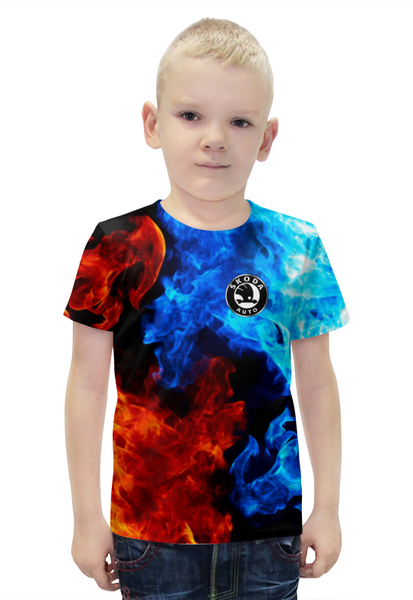 Заказать детскую футболку в Москве. Футболка с полной запечаткой для мальчиков Skoda от THE_NISE  - готовые дизайны и нанесение принтов.