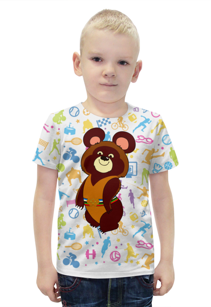 Заказать детскую футболку в Москве. Футболка с полной запечаткой для мальчиков ✪Olympic Bear Misha 1980✪ от balden - готовые дизайны и нанесение принтов.