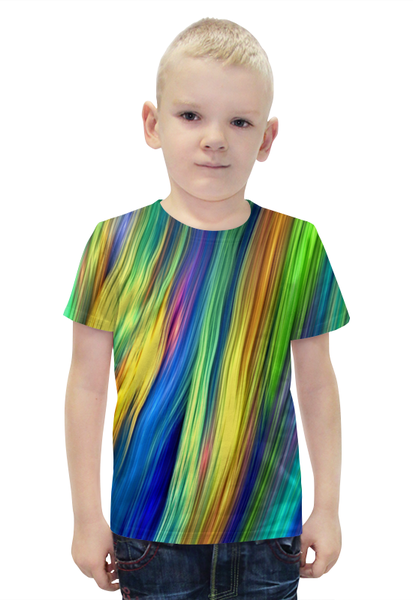 Заказать детскую футболку в Москве. Футболка с полной запечаткой для мальчиков Радужные линии от THE_NISE  - готовые дизайны и нанесение принтов.