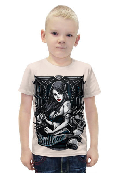 Заказать детскую футболку в Москве. Футболка с полной запечаткой для мальчиков Gothic Girl от Leichenwagen - готовые дизайны и нанесение принтов.