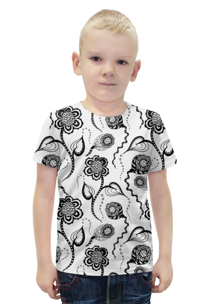 Заказать детскую футболку в Москве. Футболка с полной запечаткой для мальчиков Абстрактные цветы от irinavk - готовые дизайны и нанесение принтов.