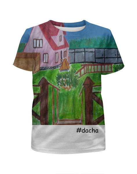 Заказать детскую футболку в Москве. Футболка с полной запечаткой для мальчиков На даче от mrs-snit@yandex.ru - готовые дизайны и нанесение принтов.