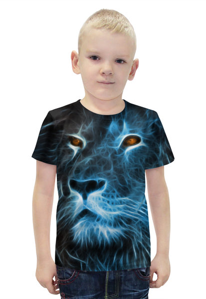 Заказать детскую футболку в Москве. Футболка с полной запечаткой для мальчиков Царь зверей от THE_NISE  - готовые дизайны и нанесение принтов.