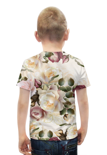 Заказать детскую футболку в Москве. Футболка с полной запечаткой для мальчиков Розовые розы от Ирина - готовые дизайны и нанесение принтов.