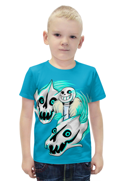Заказать детскую футболку в Москве. Футболка с полной запечаткой для мальчиков Череп динозавра от ПРИНТЫ ПЕЧАТЬ  - готовые дизайны и нанесение принтов.