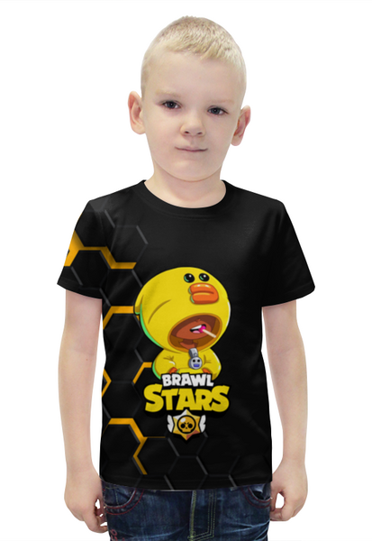 Заказать детскую футболку в Москве. Футболка с полной запечаткой для мальчиков Brawl Stars Sally Leon от weeert - готовые дизайны и нанесение принтов.